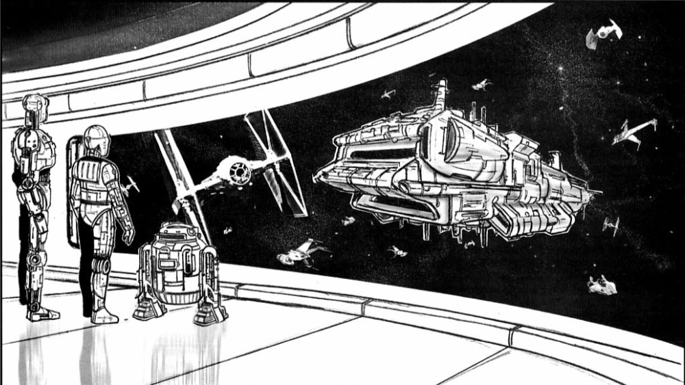 Droids looking out the viewport